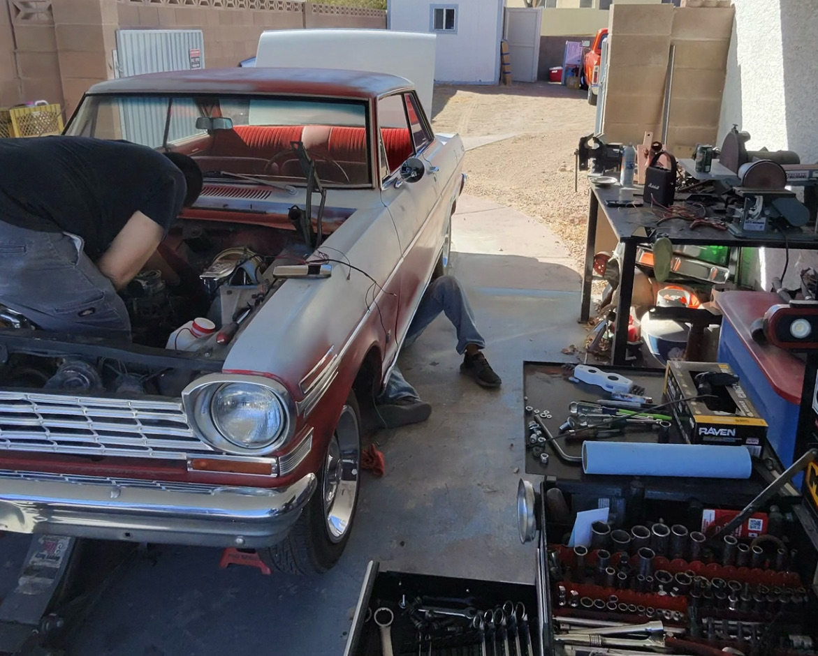 Working on cars with family